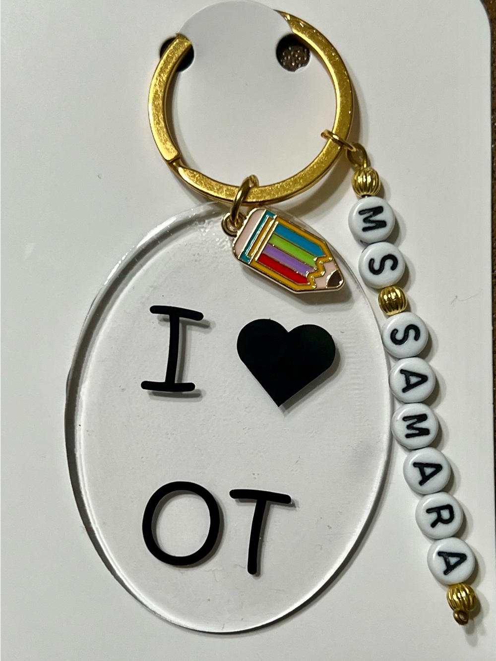 Personalized Handmade Acrylic Keychain-Occupational Therapist